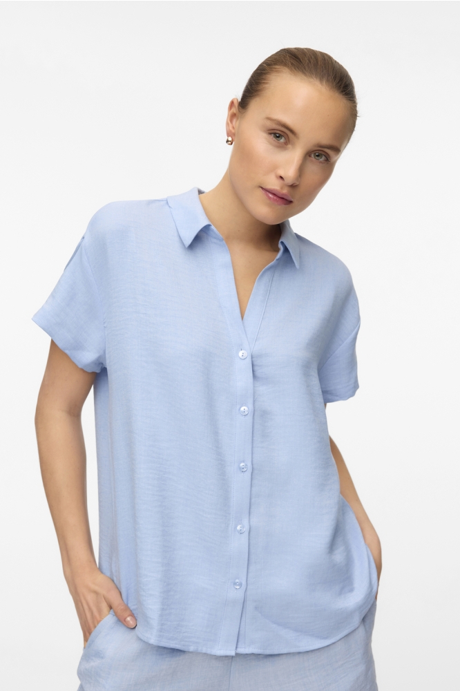 VMMELANEY QUEENY SS SHIRT WVN GA 10325866 Chambray Blue/Melange